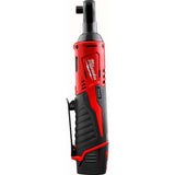 Milwaukee M12 12V Lithium-Ion Cordless 3/8 in. Ratchet & 1/4 in. Hex Screwdriver Combo Kit (2-Tool) with Battery, Charger & Tool Bag