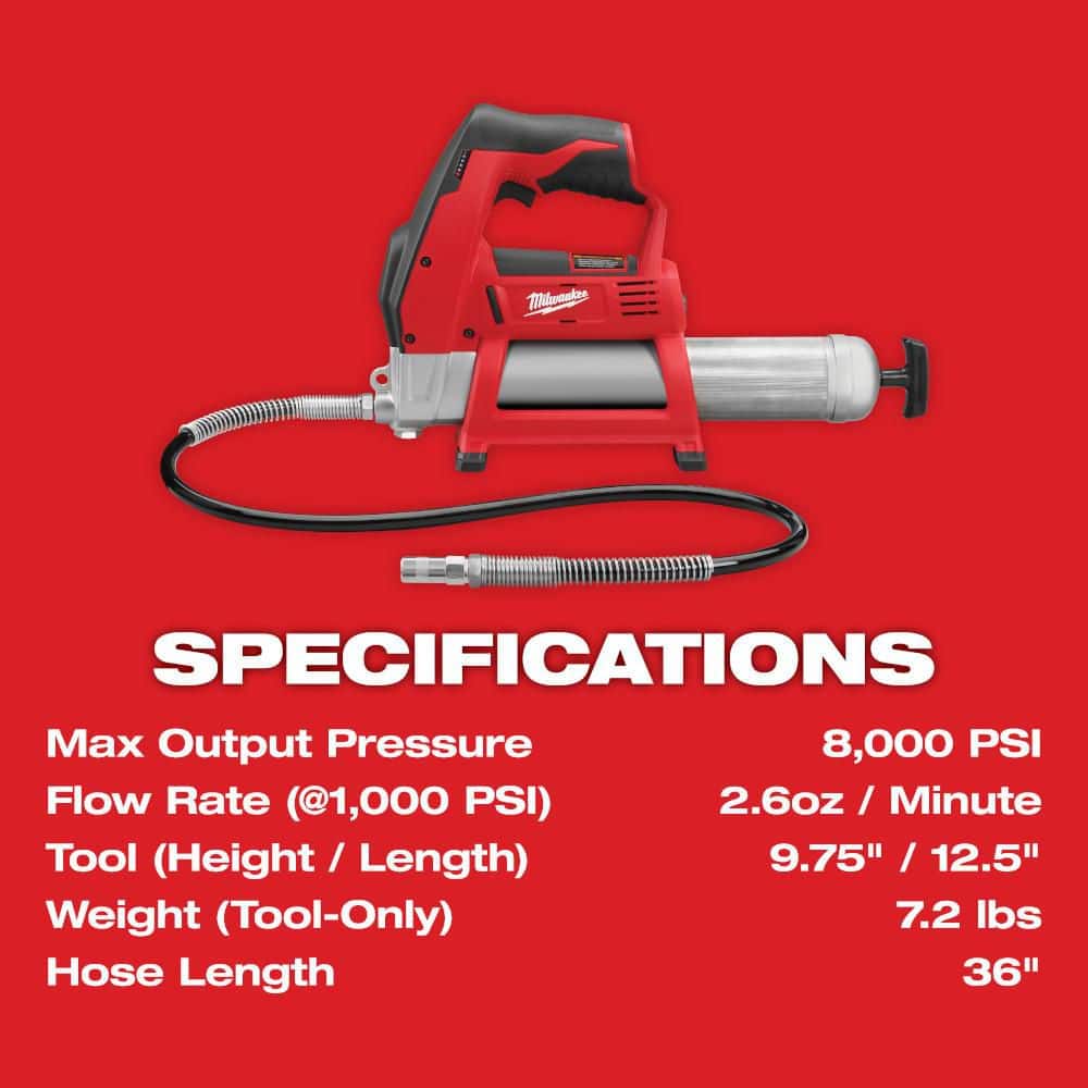 Milwaukee M12 12V Lithium-Ion Cordless Drill/Driver & Impact Driver Combo Kit with Two 1.5Ah Batteries, Charger, Bag and M12 Grease Gun