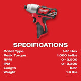 Milwaukee M12 12V Li-Ion Cordless Drill/Driver & Impact Driver Combo Kit with Two 1.5Ah Batteries, Charger, Bag (2-Tool) + 15‑Pc Bit Set