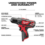 Milwaukee M12 12V Li‑Ion Cordless 4‑Tool Combo Kit with (2) 1.5Ah Batteries, Charger & HACKZALL Reciprocating Saw