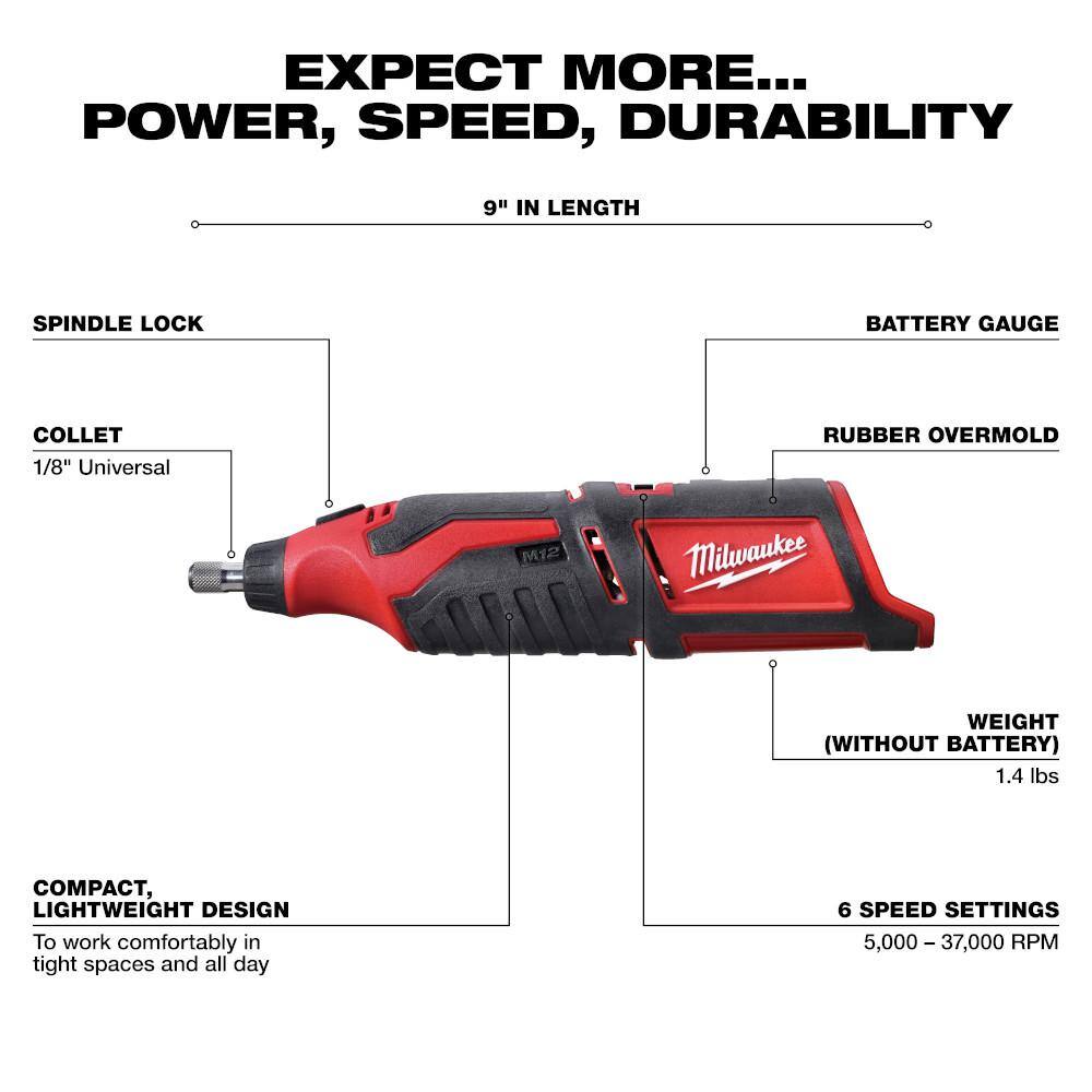 Milwaukee M12 12V Li‑Ion Cordless 4‑Tool Combo Kit with (2) 1.5Ah Batteries, Charger & HACKZALL Reciprocating Saw