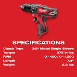Milwaukee M12 12V Li‑Ion Cordless 4‑Tool Combo Kit with (2) 1.5Ah REDLITHIUM Batteries, Charger & M12 FUEL High‑Speed 3/8 in. Ratchet