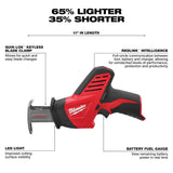 Milwaukee M12 12V Li-Ion Cordless 4-Tool Combo Kit with (2) Compact 1.5Ah Batteries, Charger + Reciprocating Saw Blade Set (32-Pc)