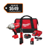 Milwaukee M12/M18 12/18V Lithium‑Ion Cordless 3/8 in. Ratchet & 1/2 in. Impact Wrench Combo Kit w/ Socket Set (17‑Piece)
