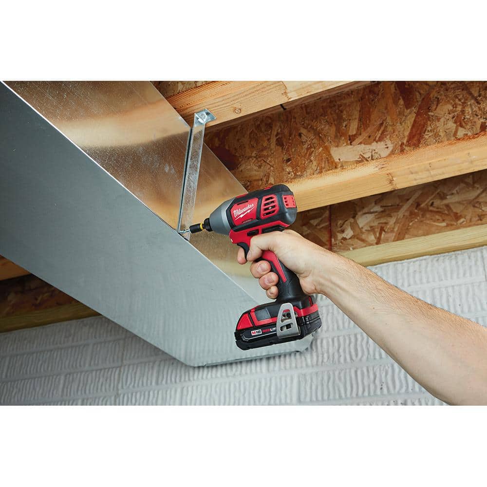 Milwaukee 2691-22 M18 18-Volt Compact Drill/Driver & 1/4 in. Impact Driver Combo Kit with 2 Batteries, Charger & Bag