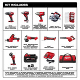 Milwaukee M18 18V Lithium-Ion Cordless Combo Kit, 9-Tool with (2) XC5.0 Batteries, M18/M12 Charger & SHOCKWAVE 25-Pc Driver Bit Set