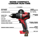 Milwaukee M18 18V Lithium-Ion Brushless Cordless Hammer Drill/Impact Driver/Circular Saw Combo Kit, 3-Tool with 2 Batteries (Model 2893-23CX)