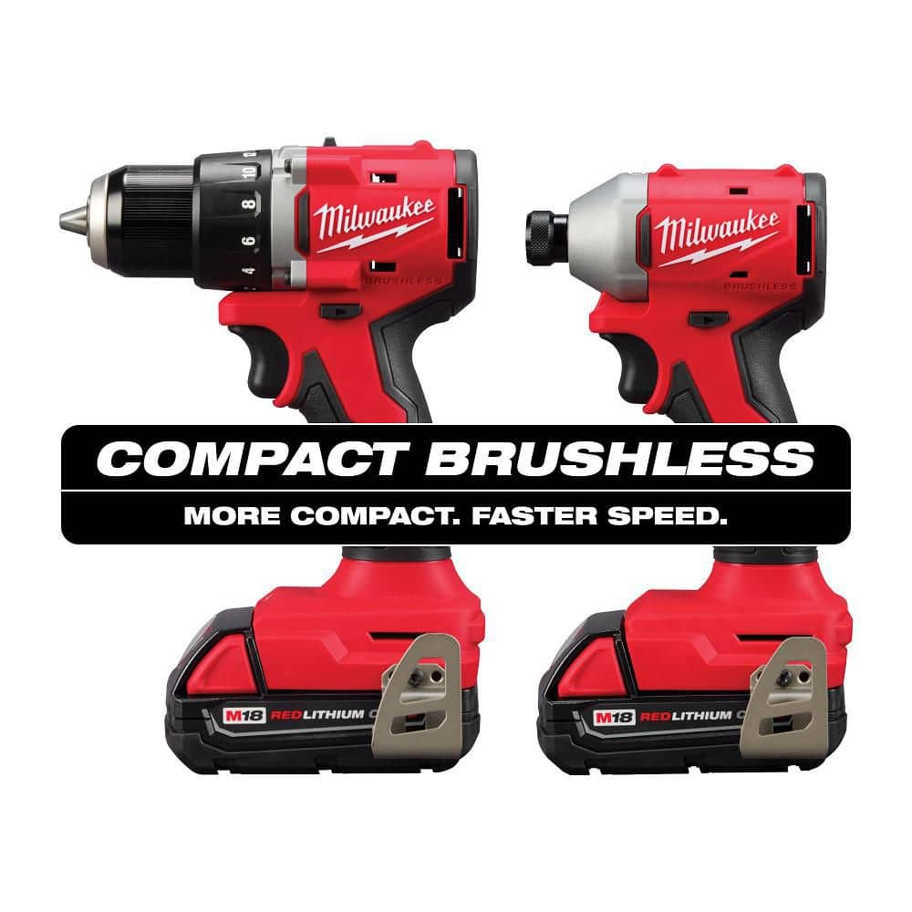 Milwaukee M18 18V Lithium-Ion Brushless Cordless Hammer Drill/Impact Driver/Circular Saw Combo Kit, 3-Tool with 2 Batteries (Model 2893-23CX)