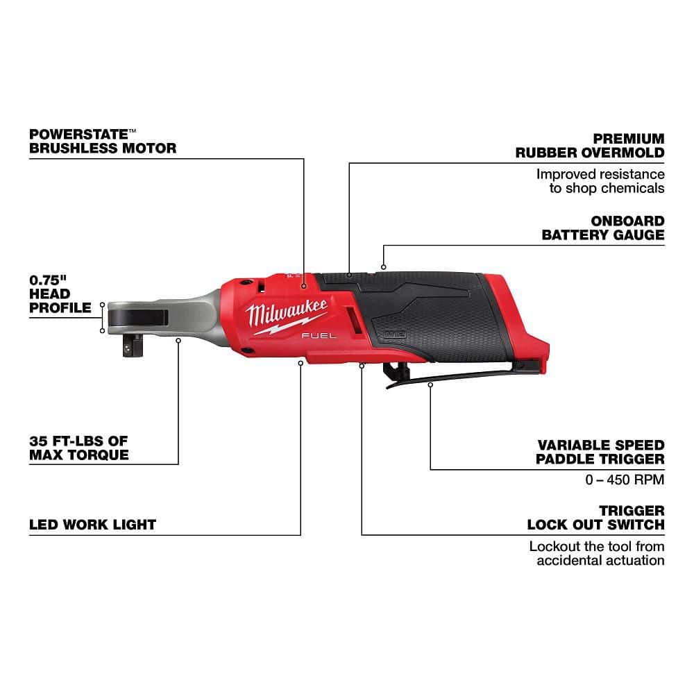 Milwaukee M12 FUEL 12V Cordless Drill/Driver, 3/8 in. Impact Wrench & 3/8 in. High-Speed Ratchet Combo Kit with Batteries, Charger & Bag