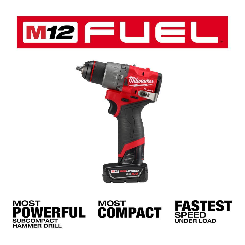 Milwaukee M12 FUEL 12-Volt Lithium-Ion Brushless Cordless Hammer Drill & Impact Driver Combo Kit with M12 FUEL 6" HATCHET Pruning Saw