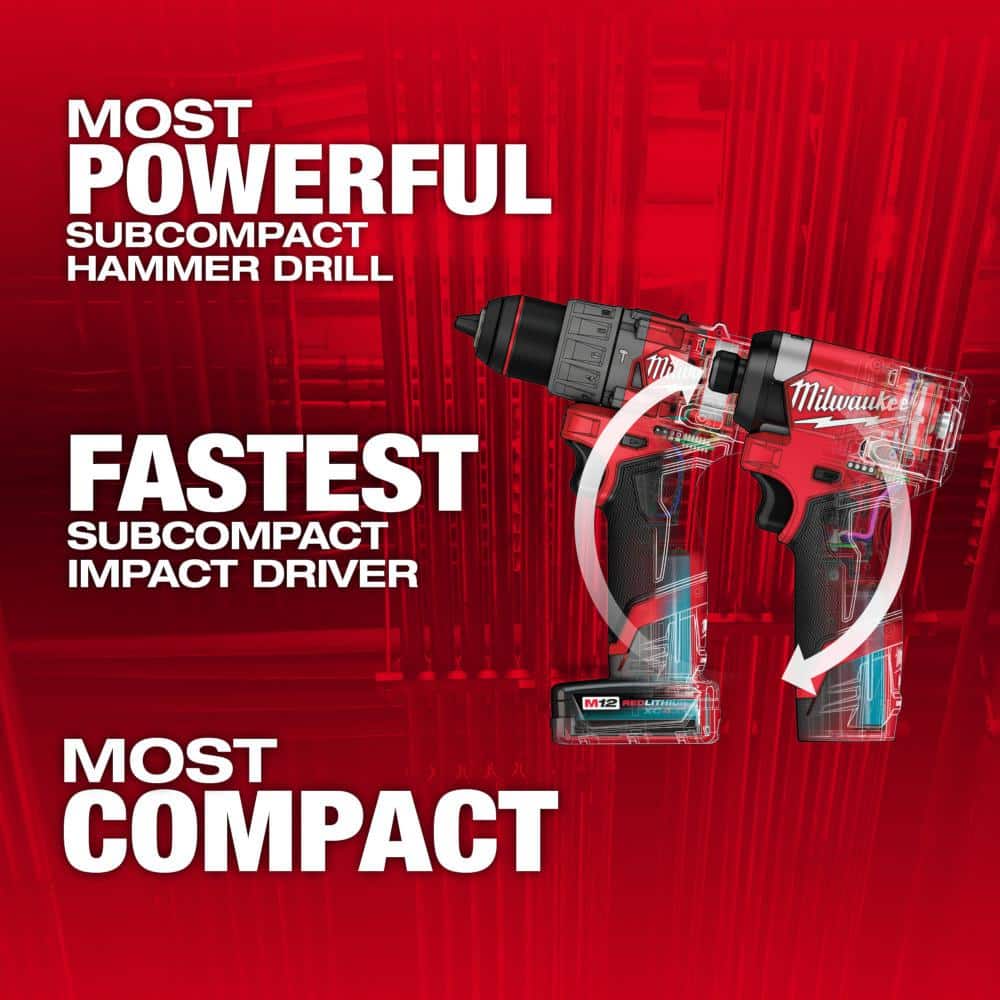 Milwaukee M12 FUEL 12V Cordless Hammer Drill & Impact Driver with M12 23‑Gauge Pin Nailer and M12 FUEL Oscillating Multi‑Tool Combo Kit