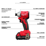 Milwaukee M18 18-Volt Lithium-Ion Brushless Cordless Compact Hammer Drill/Impact Driver Combo Kit with (2) Batteries, Charger, Bag + M18 Portable Inflator (3693-22CX-2848-20)