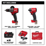 Milwaukee M18 FUEL 18-V Lithium Ion Brushless Cordless Combo Kit (2-Tool) with 2 Batteries, Charger and Random Orbit Sander