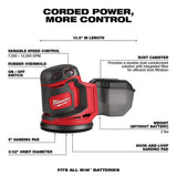 Milwaukee M18 FUEL 18-V Lithium Ion Brushless Cordless Combo Kit (2-Tool) with 2 Batteries, Charger and Random Orbit Sander