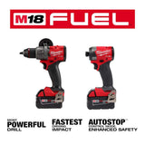Milwaukee M18 FUEL 18-V Lithium Ion Brushless Cordless Combo Kit (2-Tool) with 2 Batteries, Charger and Random Orbit Sander