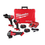 Milwaukee M18 FUEL 18-Volt Lithium-Ion Brushless Cordless 2-Tool Combo Kit with 2 Batteries, Charger & 4-1/2 in./5 in. Grinder (Model 3697-22-2880-20)