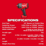 Milwaukee M18 FUEL 18V Brushless Cordless 5‑Tool Combo Kit with 1/2 in. Impact Wrench, 2 Batteries, Charger & Bag