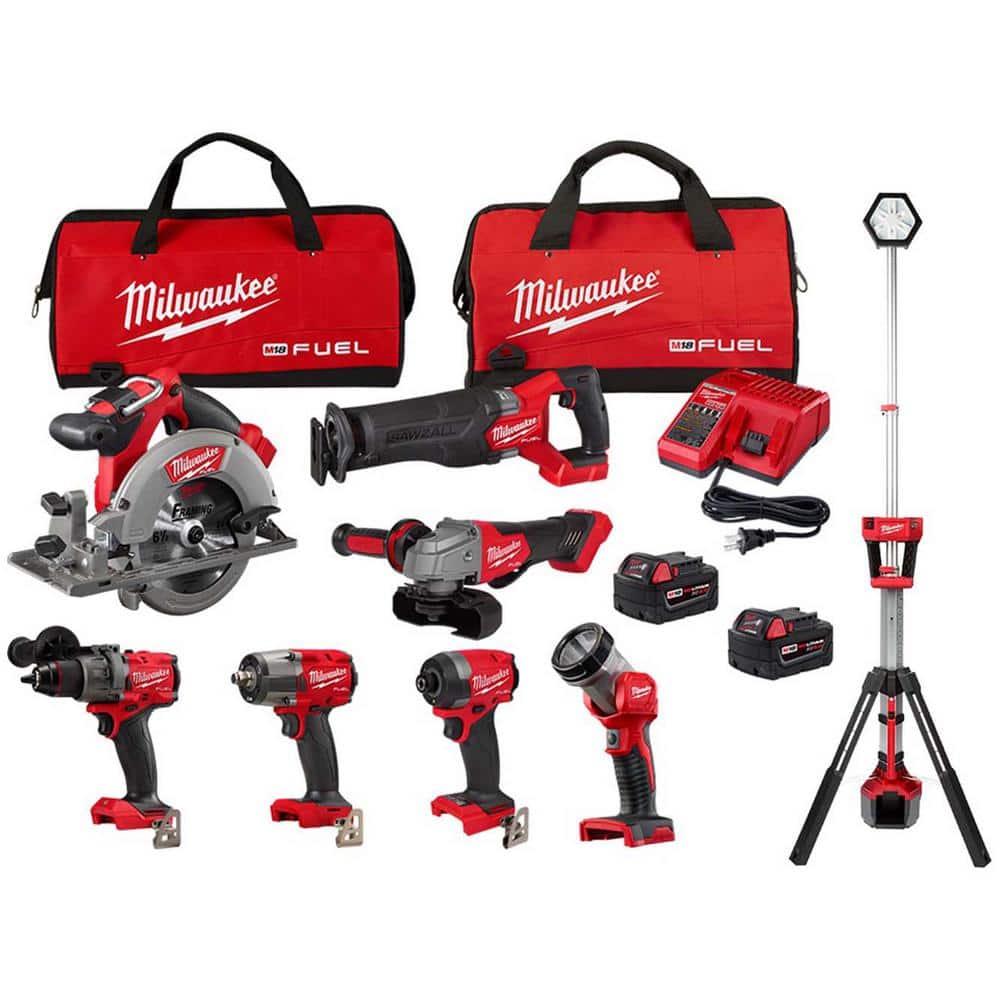 Milwaukee M18 FUEL 18-Volt Lithium-Ion Brushless Cordless Combo Kit (7-Tool) w/ M18 Tower Light