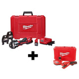 Milwaukee M12 12‑Volt FORCE LOGIC Cordless Press Tool Kit with 1/2, 3/4, 1 in. Copper Jaws + Free M12 Copper Tubing Cutter Kit