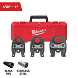 Milwaukee M18 Black Iron Press Tool Jaw & Ring Set for Viega MegaPress, 1/2 in.–2 in. (7-Piece)