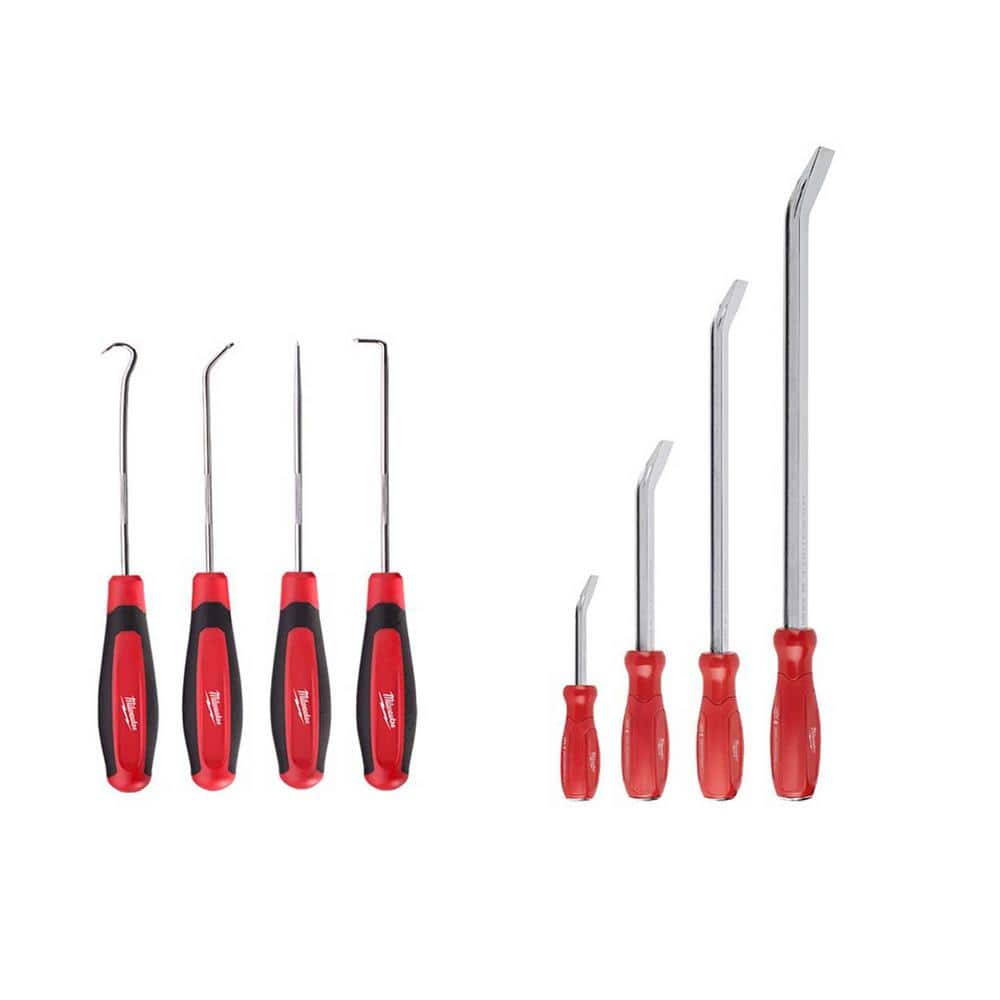 Milwaukee Pry Bar Set with Hook and Pick Set, 8-Piece (48-22-9214/48-22-9215)