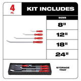 Milwaukee Pry Bar Set with Hook and Pick Set, 8-Piece (48-22-9214/48-22-9215)
