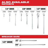 Milwaukee 1/4 in. Drive SAE/Metric Ratchet & Socket Mechanics Tool Set with 3 in. Stubby Ratchet, 51-Piece
