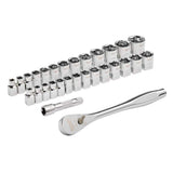 Milwaukee 3/8 in. and 1/4 in. Drive SAE/Metric Ratchet & Socket Mechanics Tool Set, 54-Piece