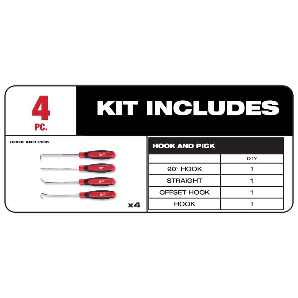Milwaukee 144-Position Flex-Head Ratcheting Combination Wrench Set, SAE, with Hook and Pick Set (19-Piece)