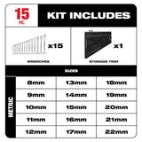 Milwaukee SAE/Metric Combination Ratcheting Wrench Mechanics Tool Set (30-Piece)