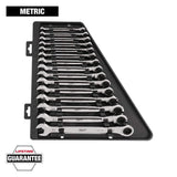 Milwaukee Metric Ratcheting Combination Wrench Mechanics Tool Set, 15-Piece