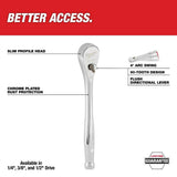 Milwaukee 1/2 in. Drive 90-Tooth Ratchet, 11.25 in Length