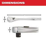 Milwaukee 3/8 in. Drive 90-Tooth Ratchet, 8.5 in Length