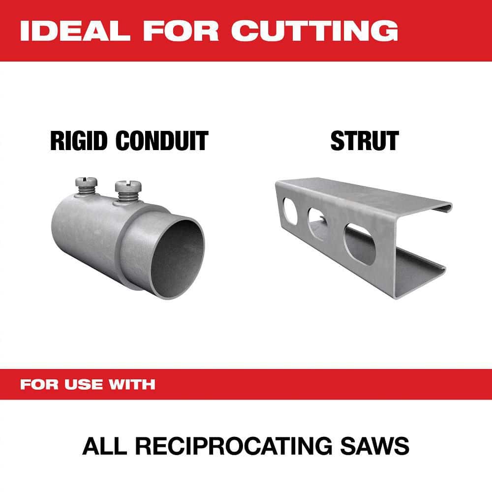 Milwaukee 9 in. 18 TPI Medium Metal-Cutting SAWZALL Reciprocating Saw Blades, Thin Kerf, 5-Pack (48-00-5188)
