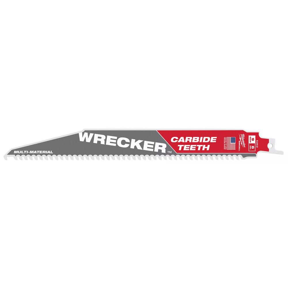 Milwaukee WRECKER 9 in. 6 TPI Carbide Teeth SAWZALL Reciprocating Saw Blade, Multi-Material (1-Pack)