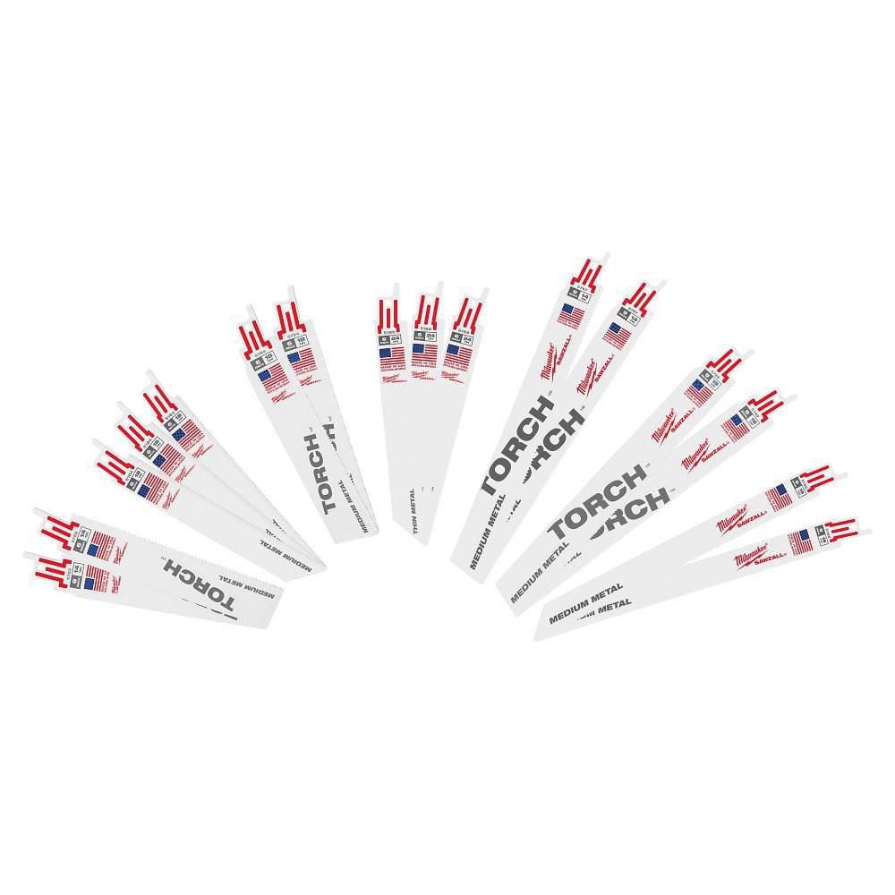 Milwaukee SAWZALL Metal Cutting Bi-Metal Reciprocating Blade Set, 16-Piece (Model 49-22-1216)