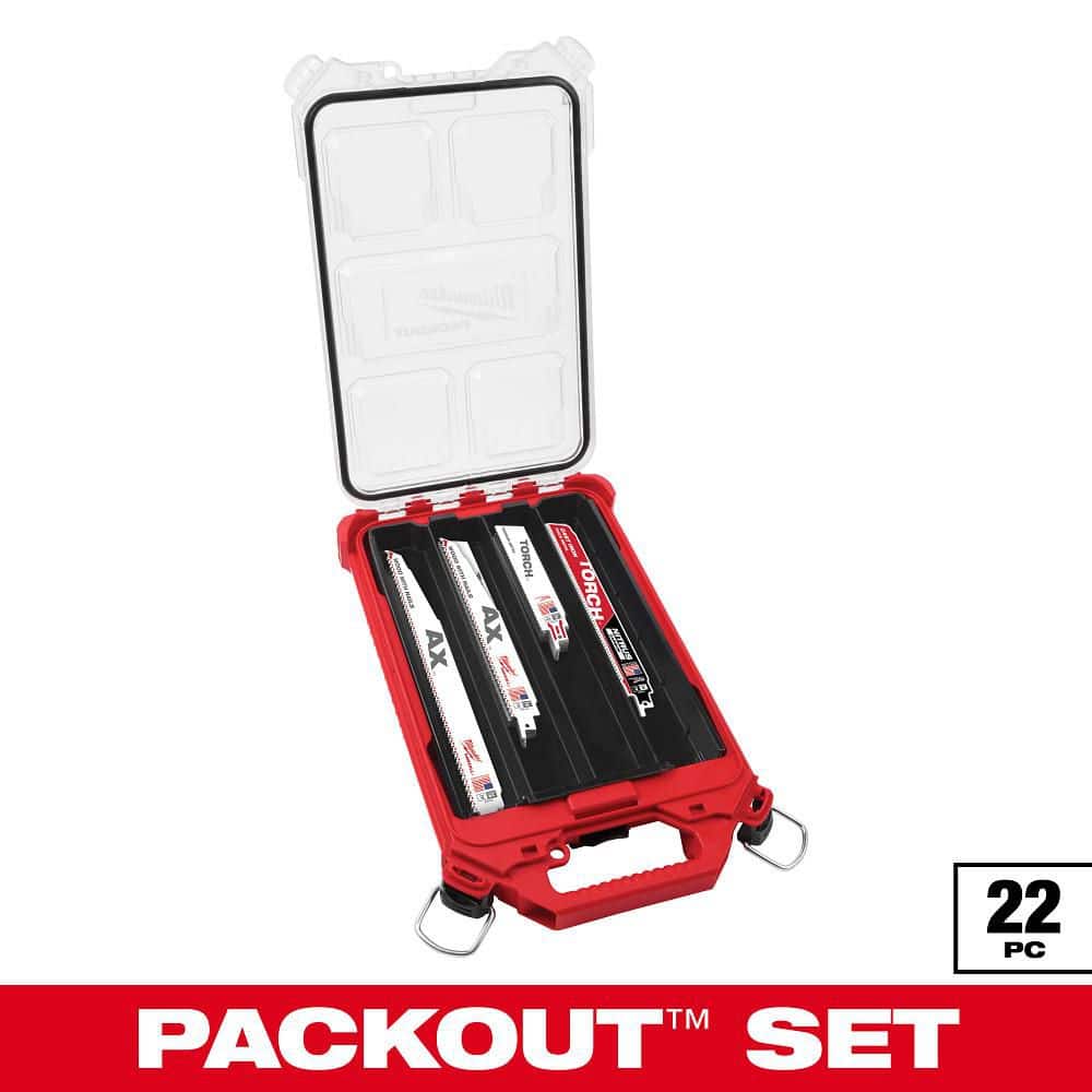 Milwaukee SAWZALL 9 in. 8 TPI Metal-Cutting NITRUS TORCH Reciprocating Saw Blade Set with PACKOUT Organizer (22-Pack)