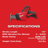 Milwaukee M12 12-Volt Lithium-Ion HACKZALL Cordless Reciprocating Saw Kit with (2) 1.5Ah Batteries, Charger & Hard Case