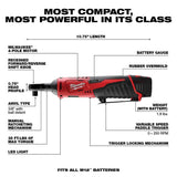 Milwaukee M12 FUEL 12V Lithium-Ion Brushless Cordless HACKZALL Reciprocating Saw Kit with M12 3/8 in. Ratchet (2520-21XC-2457-20)