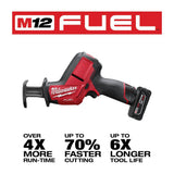 Milwaukee M12 FUEL 12-Volt Brushless Cordless HACKZALL Reciprocating Saw Kit with Free M12 3/8 in. Ratchet