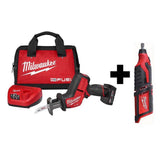 Milwaukee M12 FUEL 12-Volt Brushless Cordless HACKZALL Reciprocating Saw Kit with M12 Rotary Tool (2520-21XC + 2460-20)