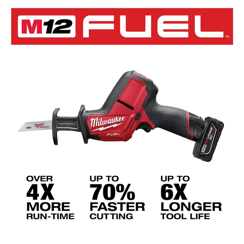 Milwaukee M12 FUEL 12-Volt Brushless Cordless HACKZALL Reciprocating Saw Kit with M12 Rotary Tool (2520-21XC + 2460-20)