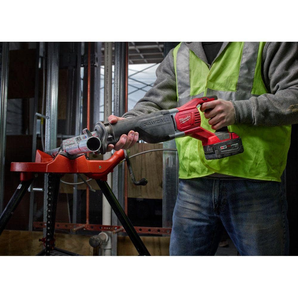 Milwaukee M18 18V Lithium-Ion Cordless SAWZALL Reciprocating Saw with M18 Starter Kit (1) 5.0Ah Battery and Charger