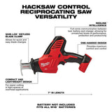 Milwaukee M18 18V Lithium-Ion Cordless HACKZALL Reciprocating Saw with 2.0 Ah Compact Battery