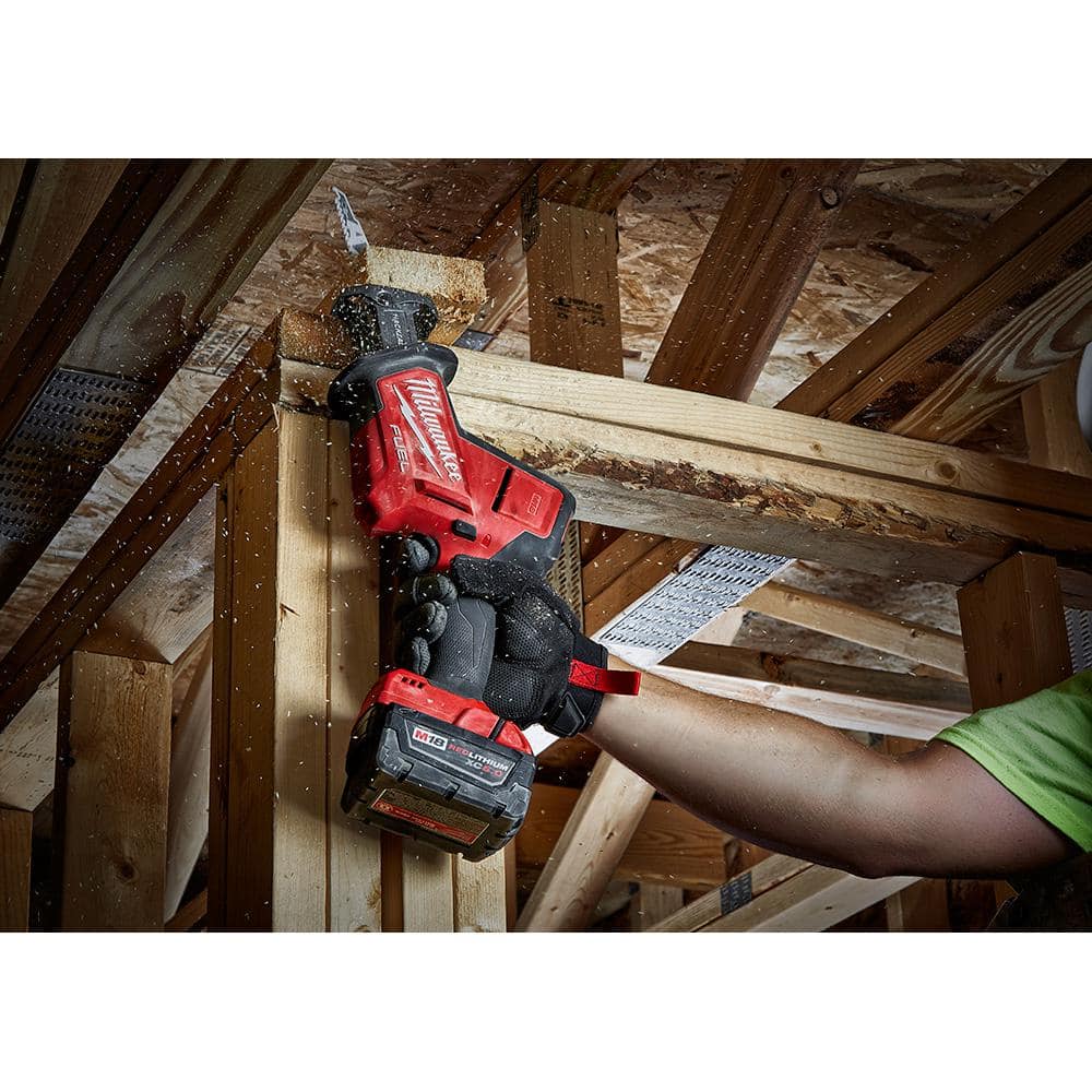 Milwaukee M18 FUEL 18-Volt Brushless Cordless HACKZALL Reciprocating Saw Kit with Carbide Teeth AX SAWZALL Blade, XC5.0 Battery & Charger
