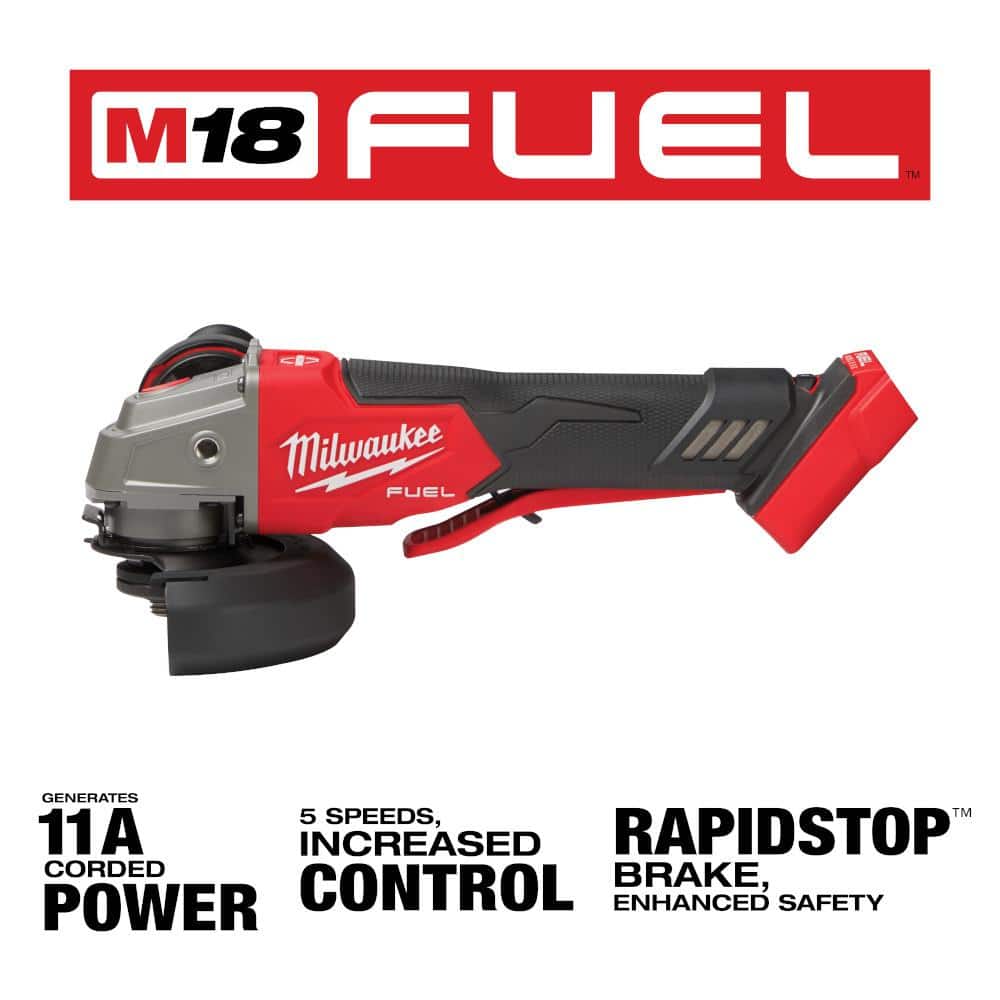 Milwaukee M18 FUEL 18V Brushless Cordless 4-1/2 in./5 in. Angle Grinder with HACKZALL Reciprocating Saw Kit