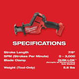 Milwaukee M18 FUEL 18-Volt Brushless Cordless HACKZALL Reciprocating Saw Kit with (1) 5.0Ah Battery, Charger & Tool Bag