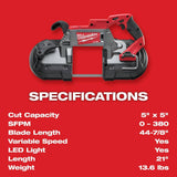 Milwaukee M18 FUEL 18-Volt Lithium-Ion Brushless Cordless SUPER SAWZALL Orbital Reciprocating Saw w/Bandsaw and 8.0Ah Starter Kit
