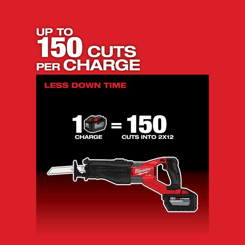 Milwaukee M18 FUEL 18-Volt Lithium-Ion Brushless Cordless SUPER SAWZALL Orbital Reciprocating Saw w/Bandsaw and 8.0Ah Starter Kit