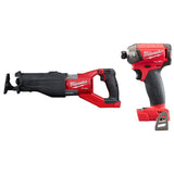 Milwaukee M18 FUEL 18V Lithium-Ion Brushless Cordless Super Sawzall Orbital Reciprocating Saw W/M18 FUEL SURGE Impact Driver